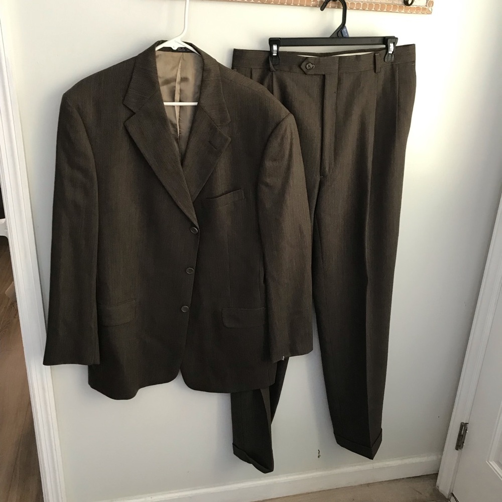 Krizia USA 44L Brown Men’s 2pc Suit Measurements In Pics